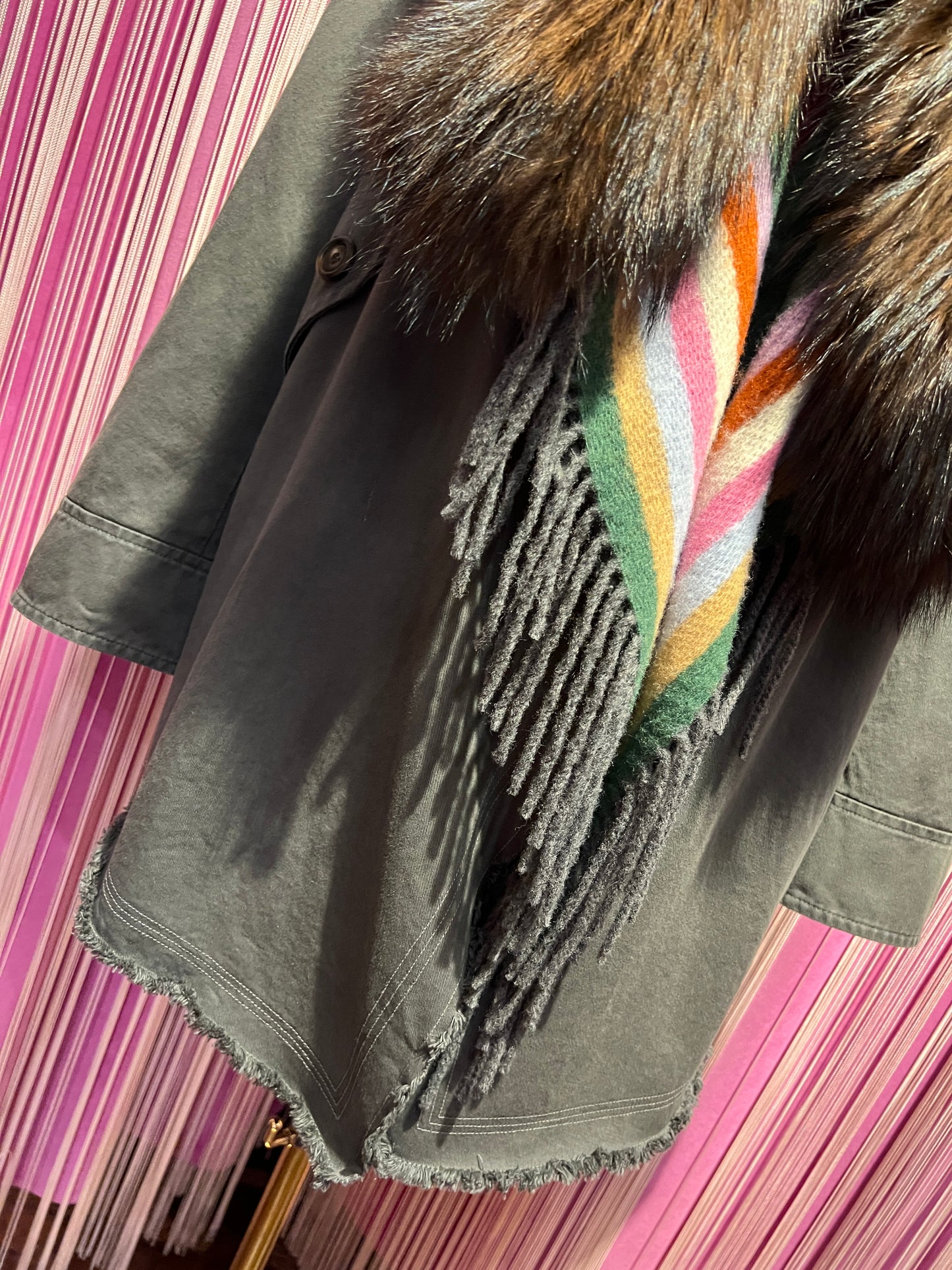 Bazar deluxe giaccone più gilet rimovibile con pelliccia raccoon