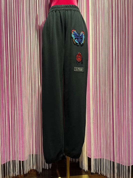 5 Progress pantalone modello jogging con patch farfalla