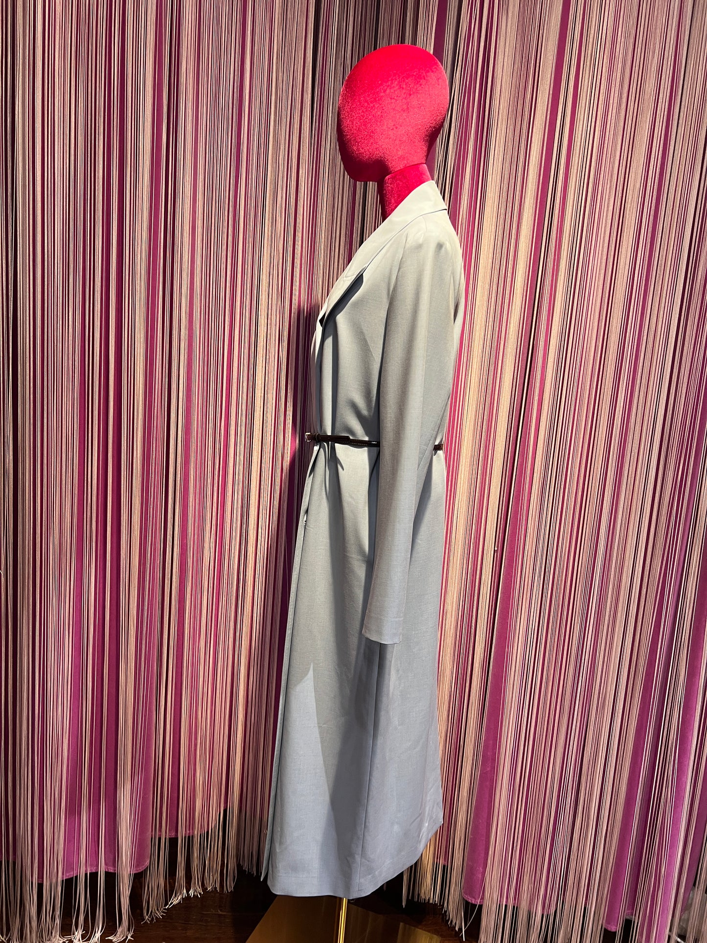 Isabelle Blanche Paris cappotto lungo doppiopetto con cintura vita tessuto maschile