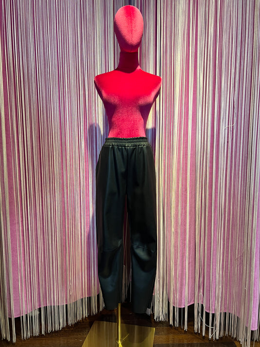 Mon amour Paris pantalone ecopelle con elastico nero