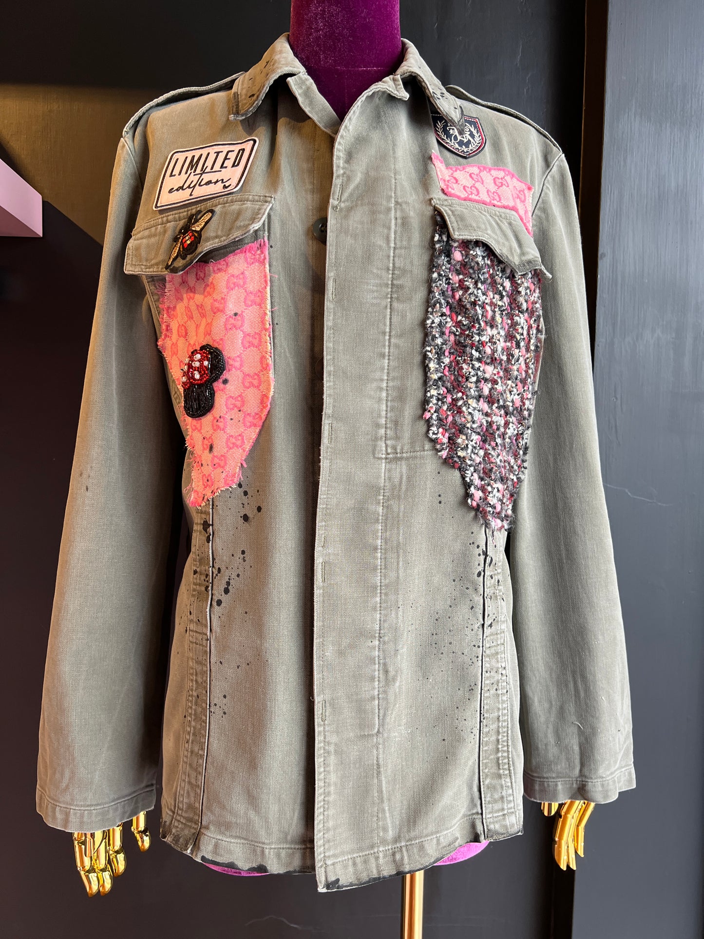 ABpink 🩷 giacca GG  patch tessuto boucle’ topolino vestibilita ‘ 40/44