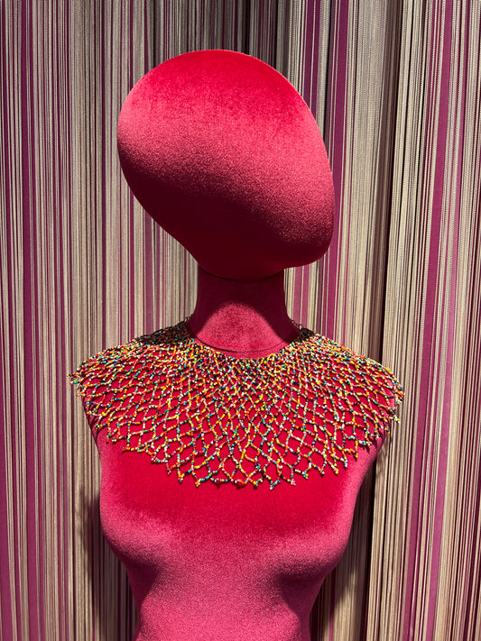 Collana girocollo perline multicolor