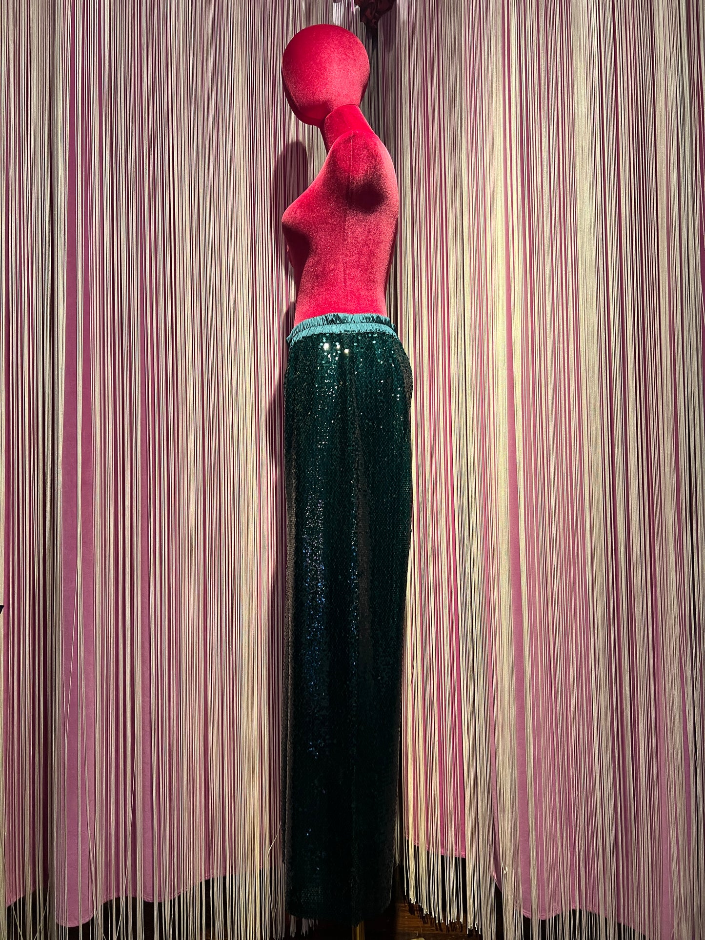 Dahlo pantalone palazzo paillettes con elastico in vita