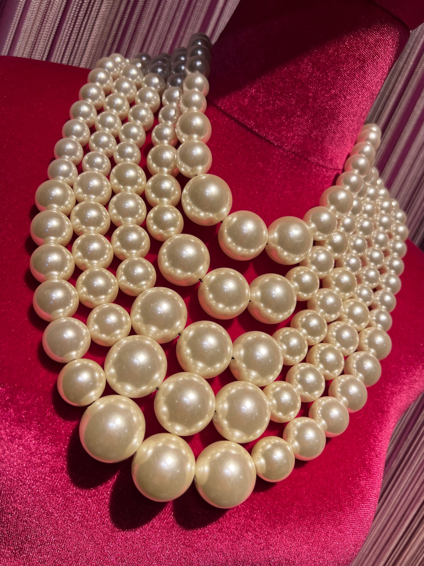Collana cinque fili maxi perle