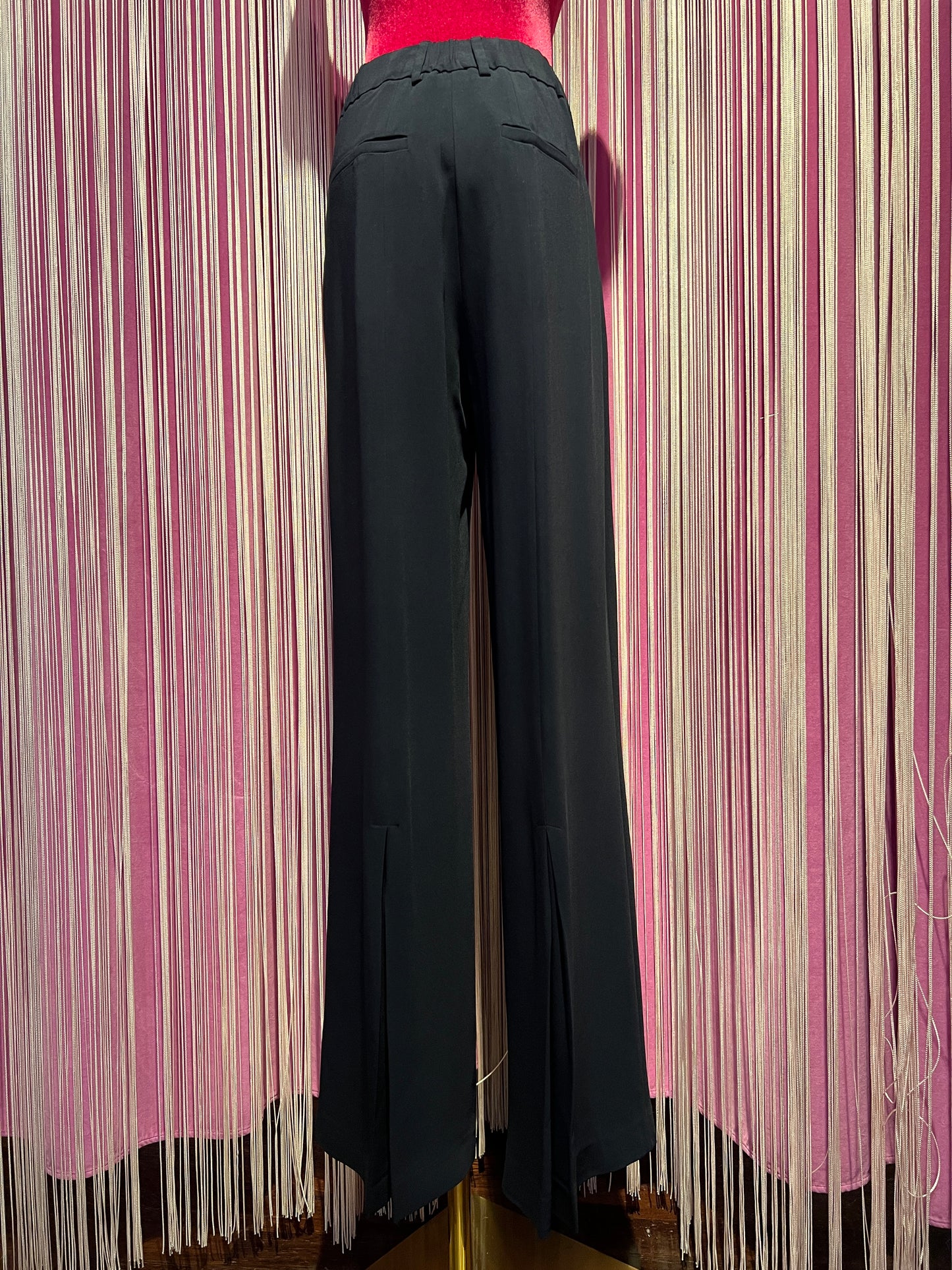 Semicouture pantalone blu a gamba larga in cadi’