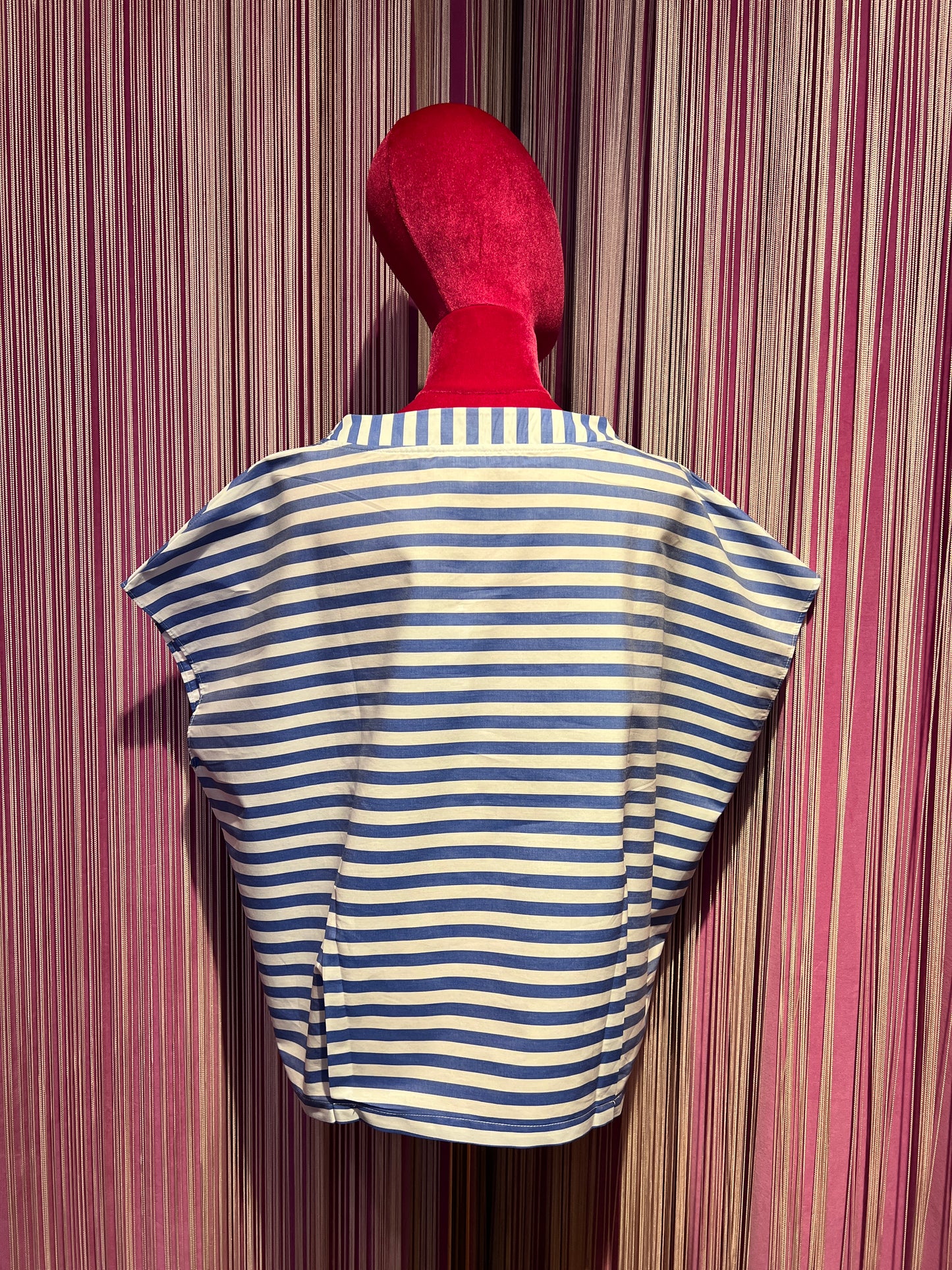 Miki Thumb completo blusa e pantalone a righe azzurro e bianco