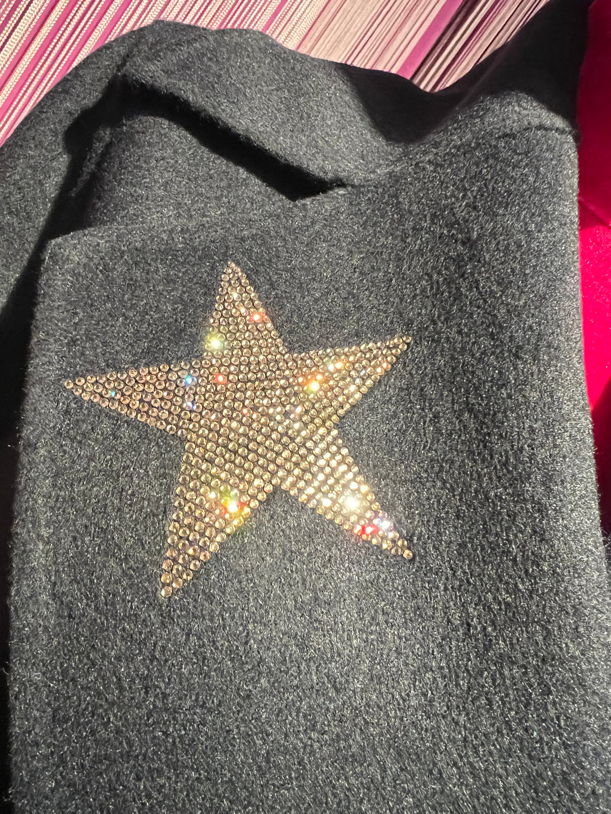 5 Progress cappotto con cinta blu scuro applicazioni stelle in cristallo