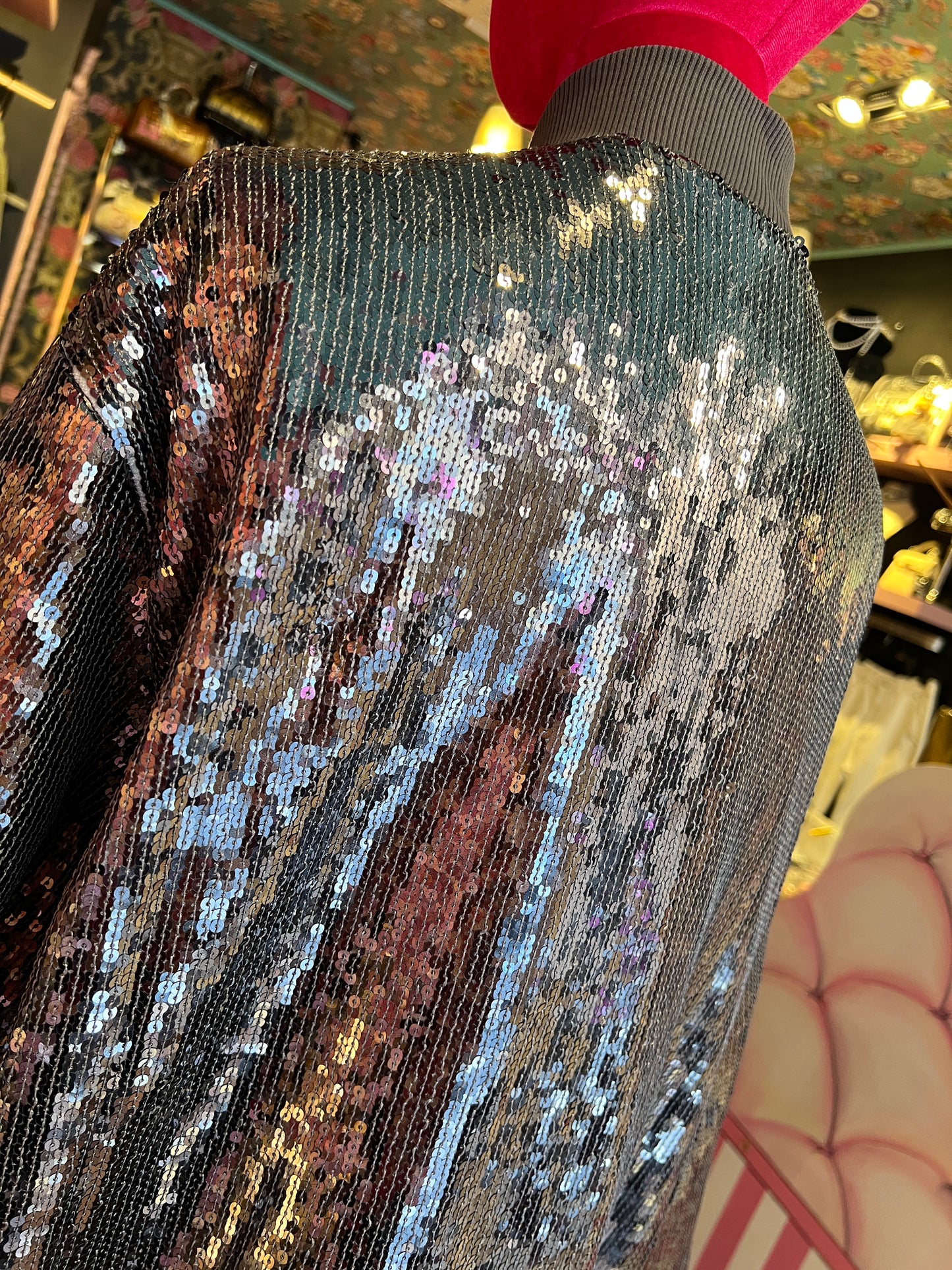 Don’t @me bomber in paillettes grigio