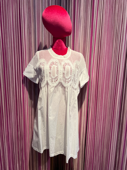 Ermanno Scervino abito bianco con ricamo
