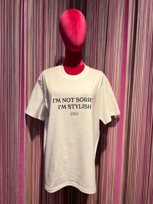 Isabelle Blanche Paris t shirt di cotone con stampa “ I’m not sorry, i’m stylish “