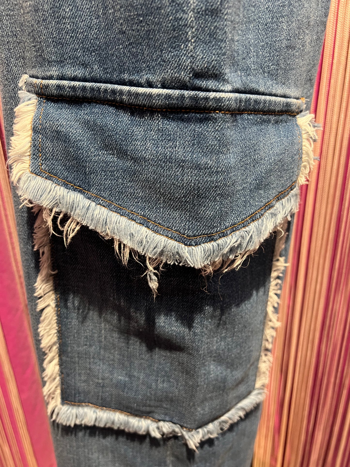 Shaft meno 50% jeans denim chiaro tasconi laterali Brunilde