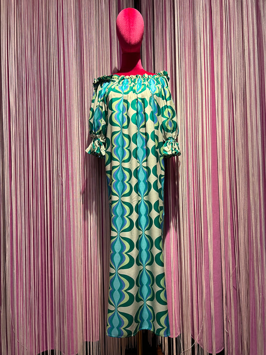 Sundress -50% abito lungo scollo Bardot con cintura rimovibile
