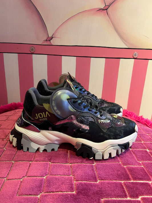 Joia Paris sneaker dettagli paillettes nero e grigio