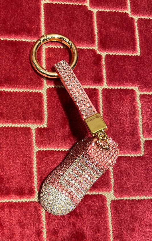 Charms sneaker cristalli rosa e argento