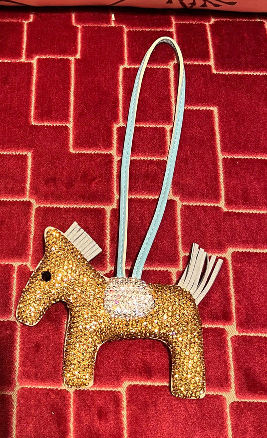 Charms cavallo glitter oro