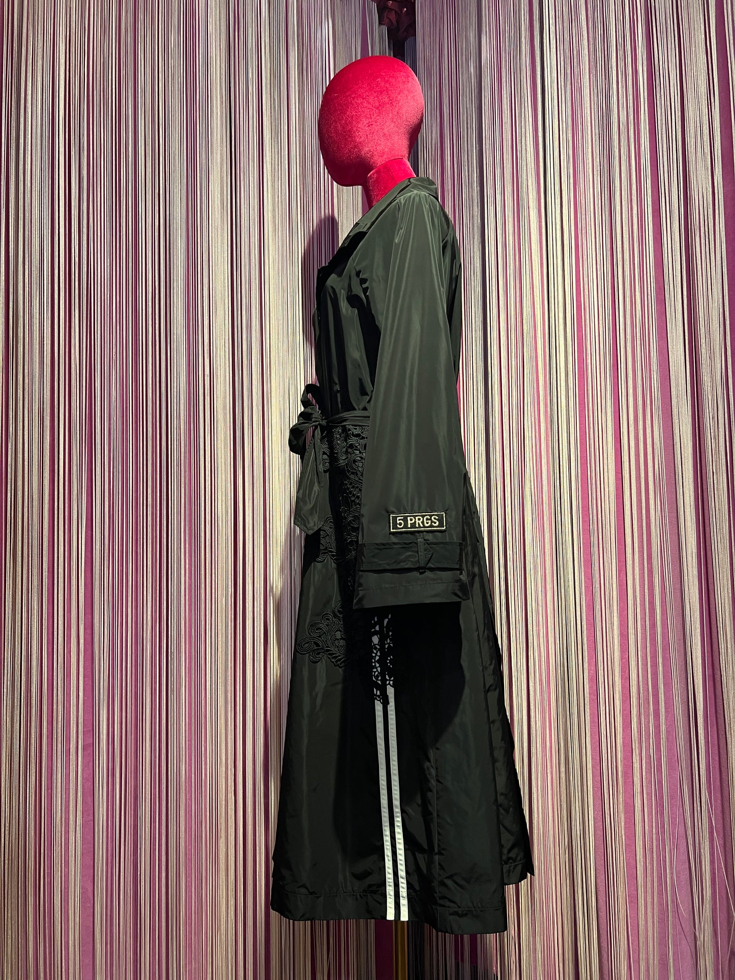 5 Progress -40% di sconto trench in tessuto tecnico con applicazione pizzo
