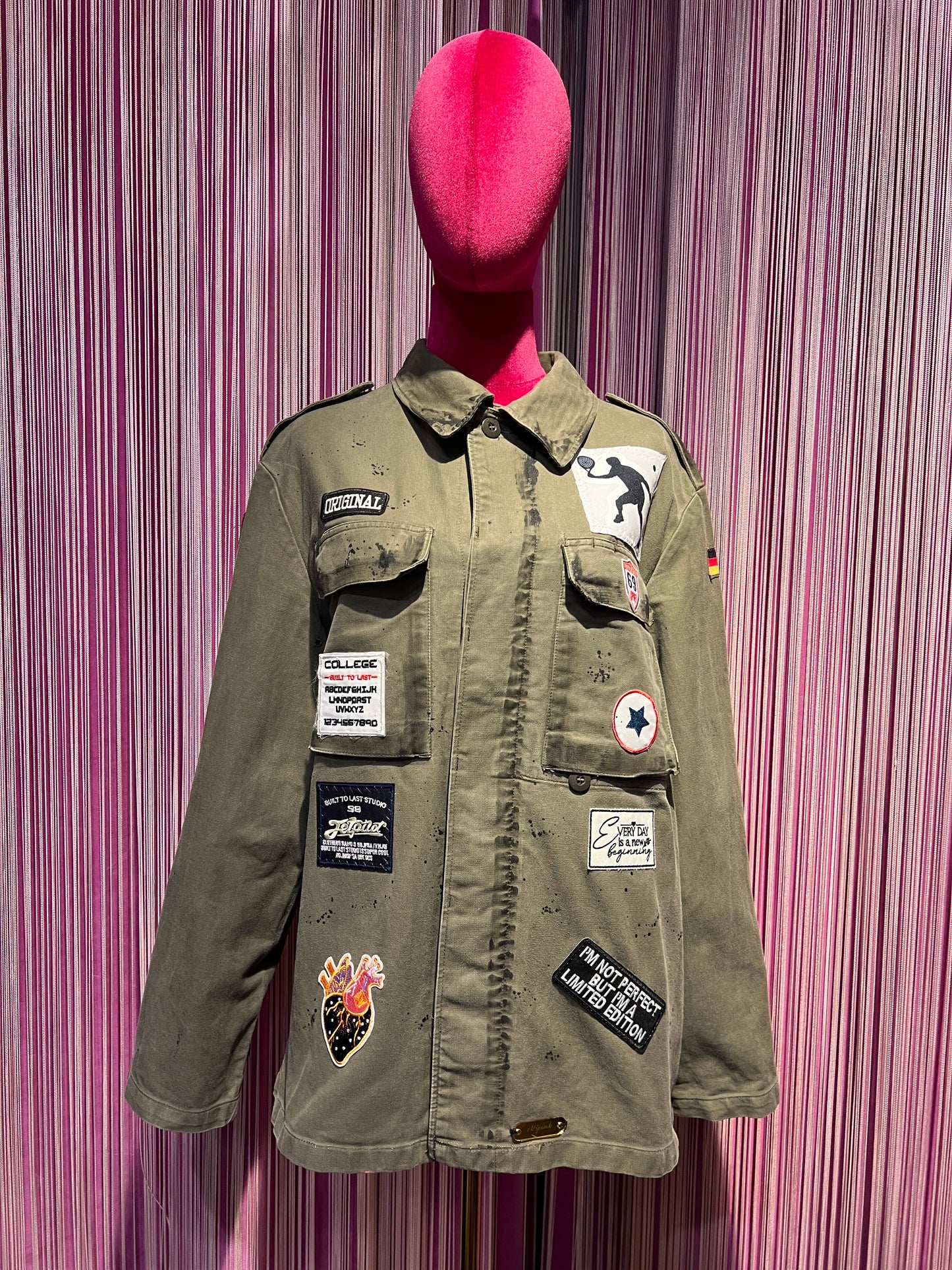 ABpink 🩷giacca la verdina unisex verde militare con patch padel