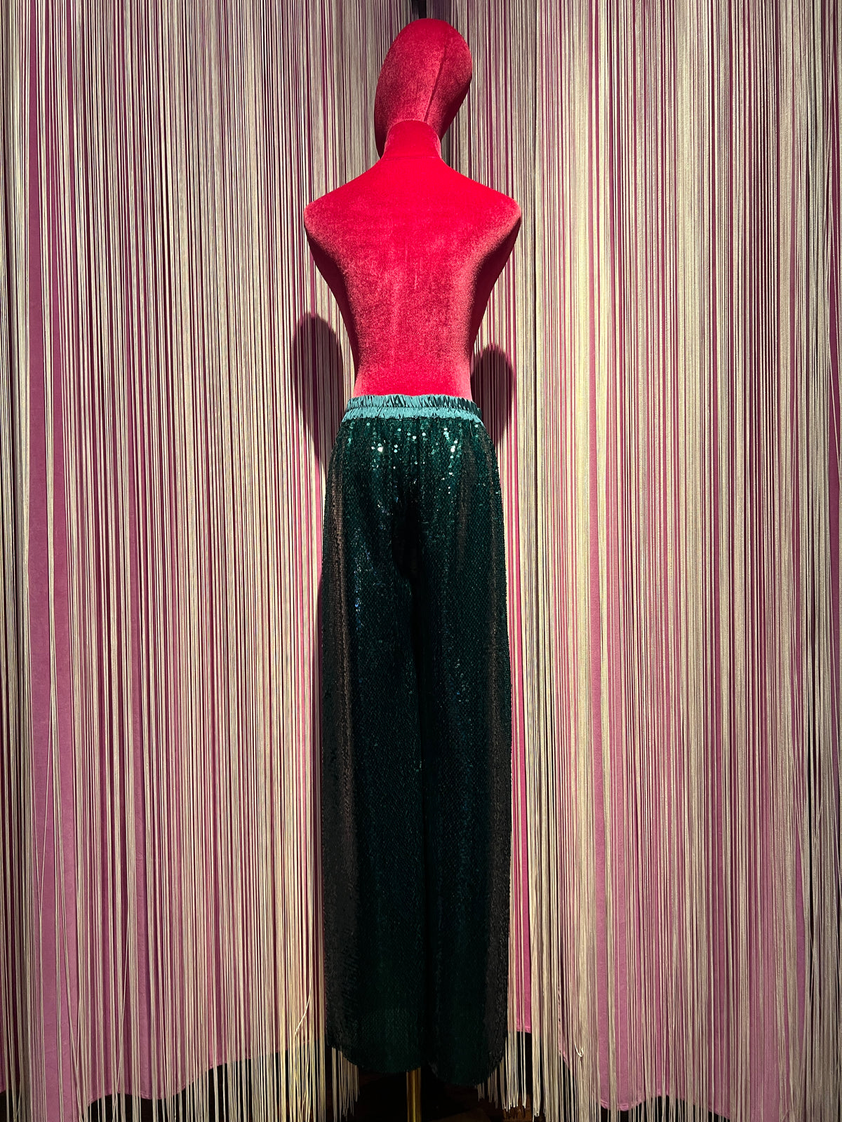 Dahlo pantalone palazzo paillettes con elastico in vita