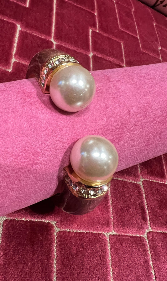 Bracciale cioccolato con perle e strass