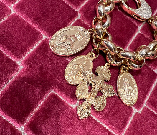 TittiBi bracciale dorato con charms immagini sacre