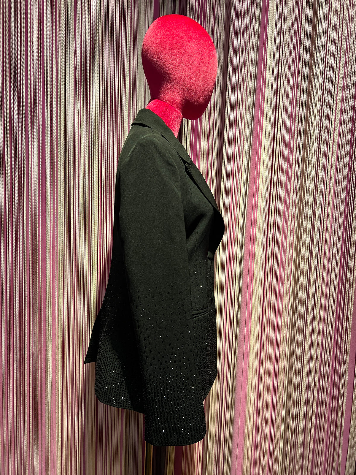 The room blazer monopetto avvitato nero con cristalli