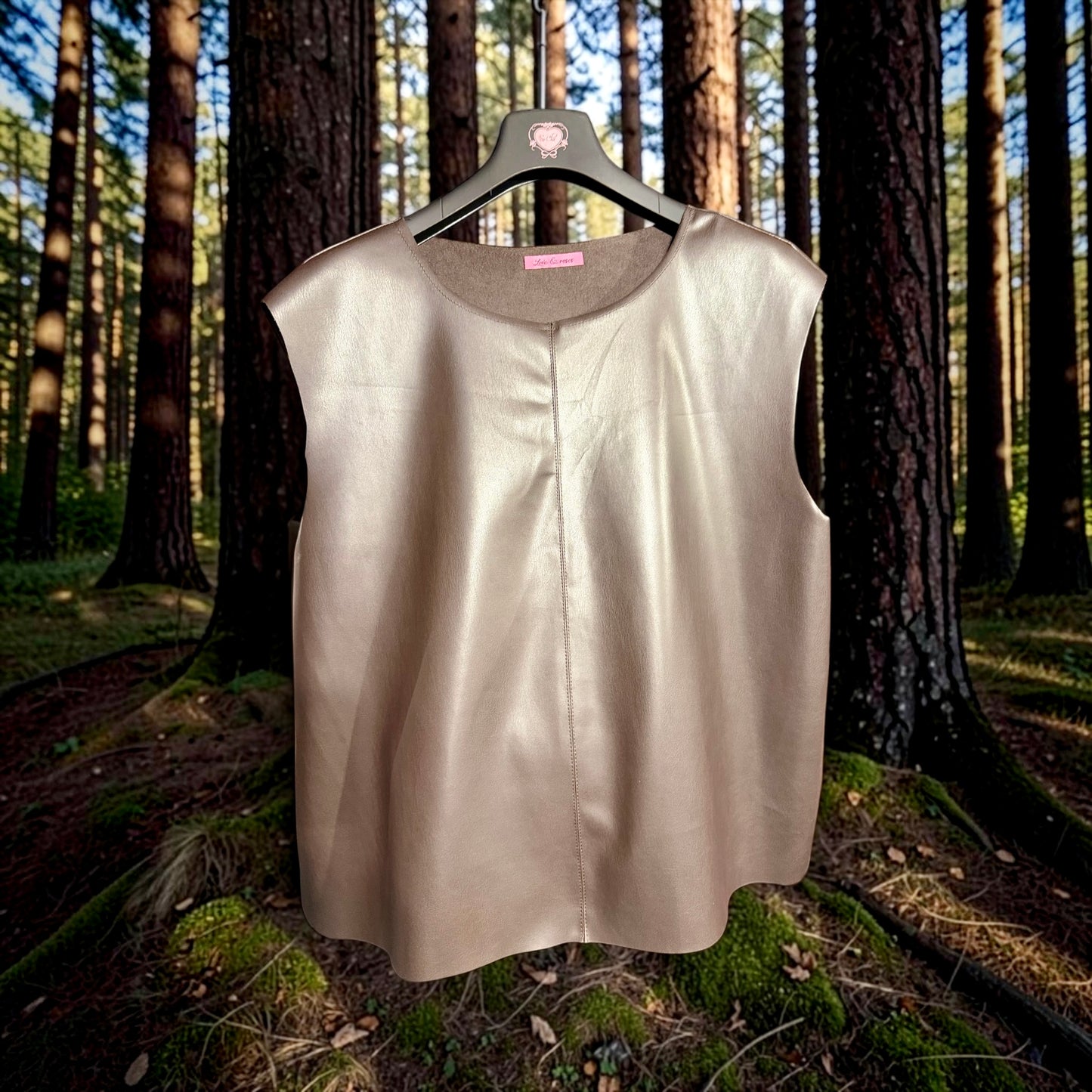 Love&roses top ecopelle cioccolato misura unica vestibilità 40-48 🤎👚