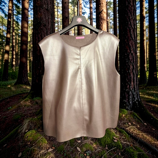 Love&roses top ecopelle cioccolato misura unica vestibilità 40-48 🤎👚