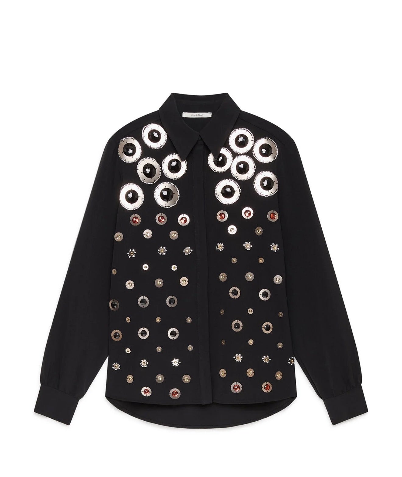 Maliparmi sconto -40% camicia  nera ricamata