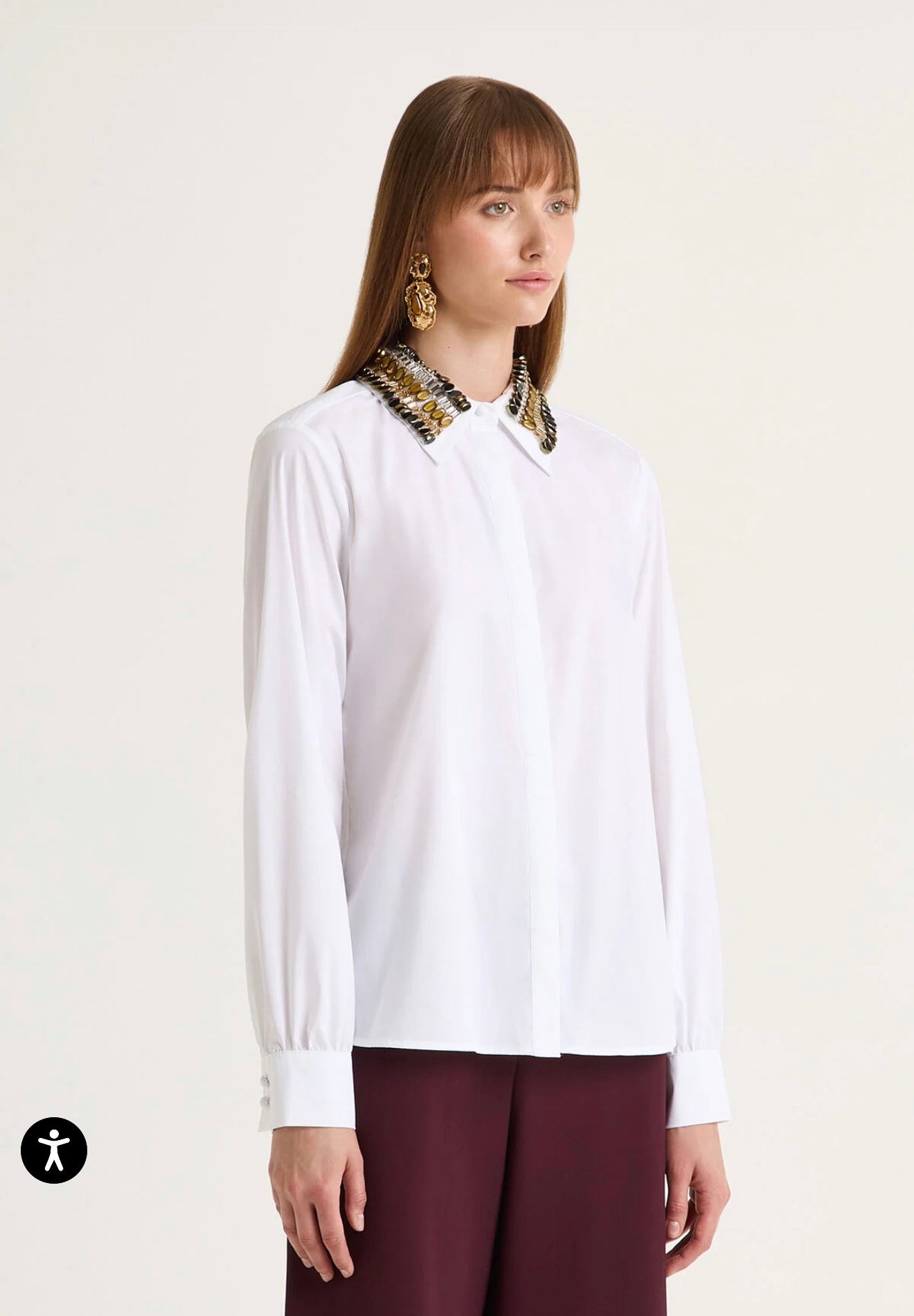 Maliparmi -40% di sconto camicia cotone bianca ricamata