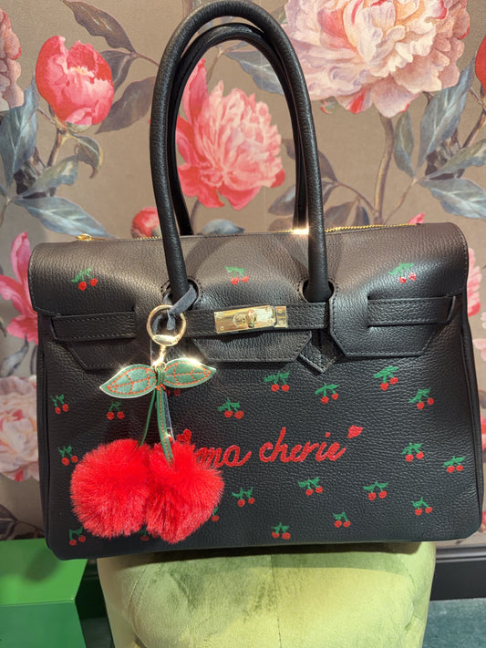 ABPINK borsa cherry in pelle con tracolla