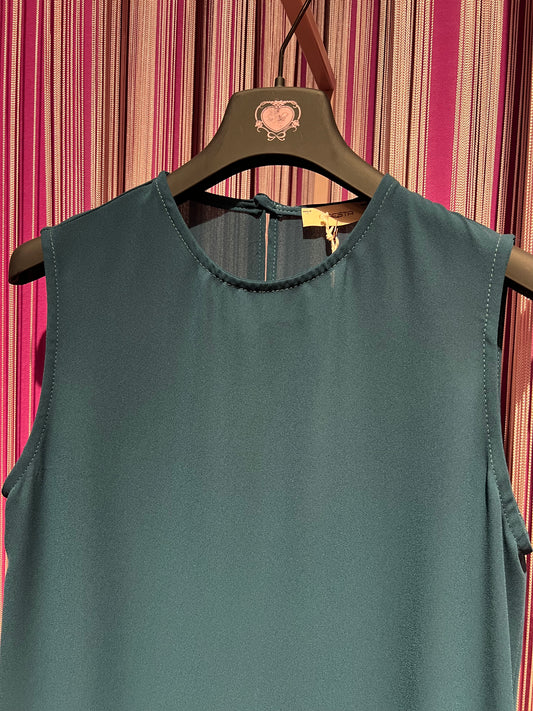 Maesta top georgette verde petrolio