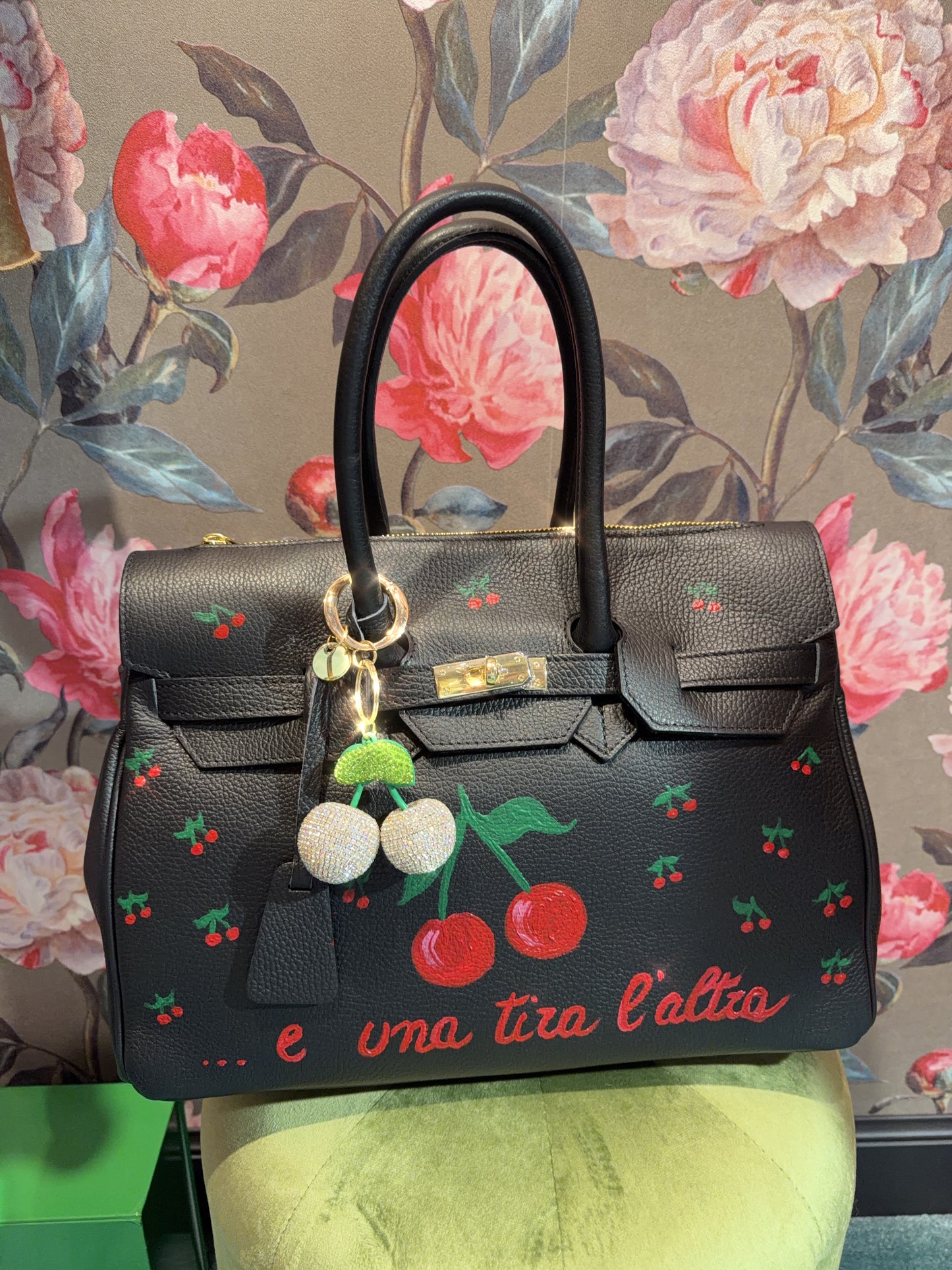 ABPINK borsa cherry in pelle con tracolla