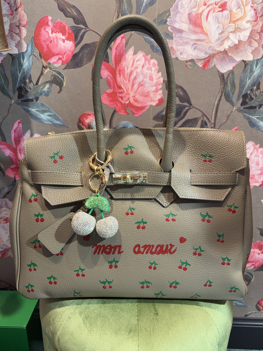 ABPINK borsa cherry in pelle e tracolla