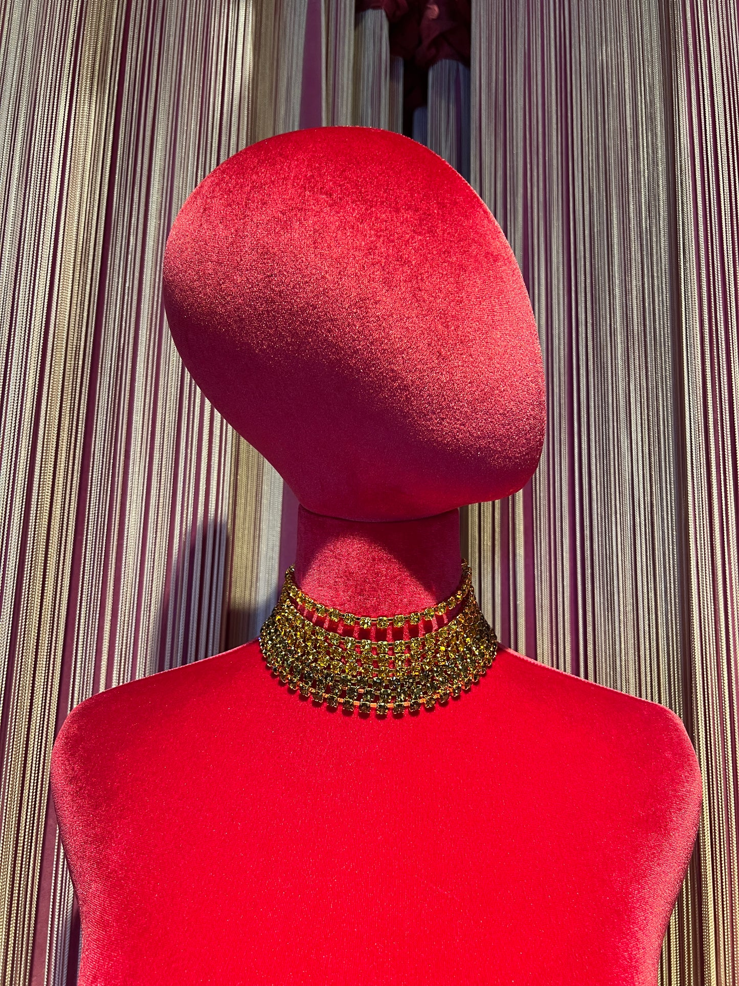 Choker cristalli 7 fili giallo e topazio