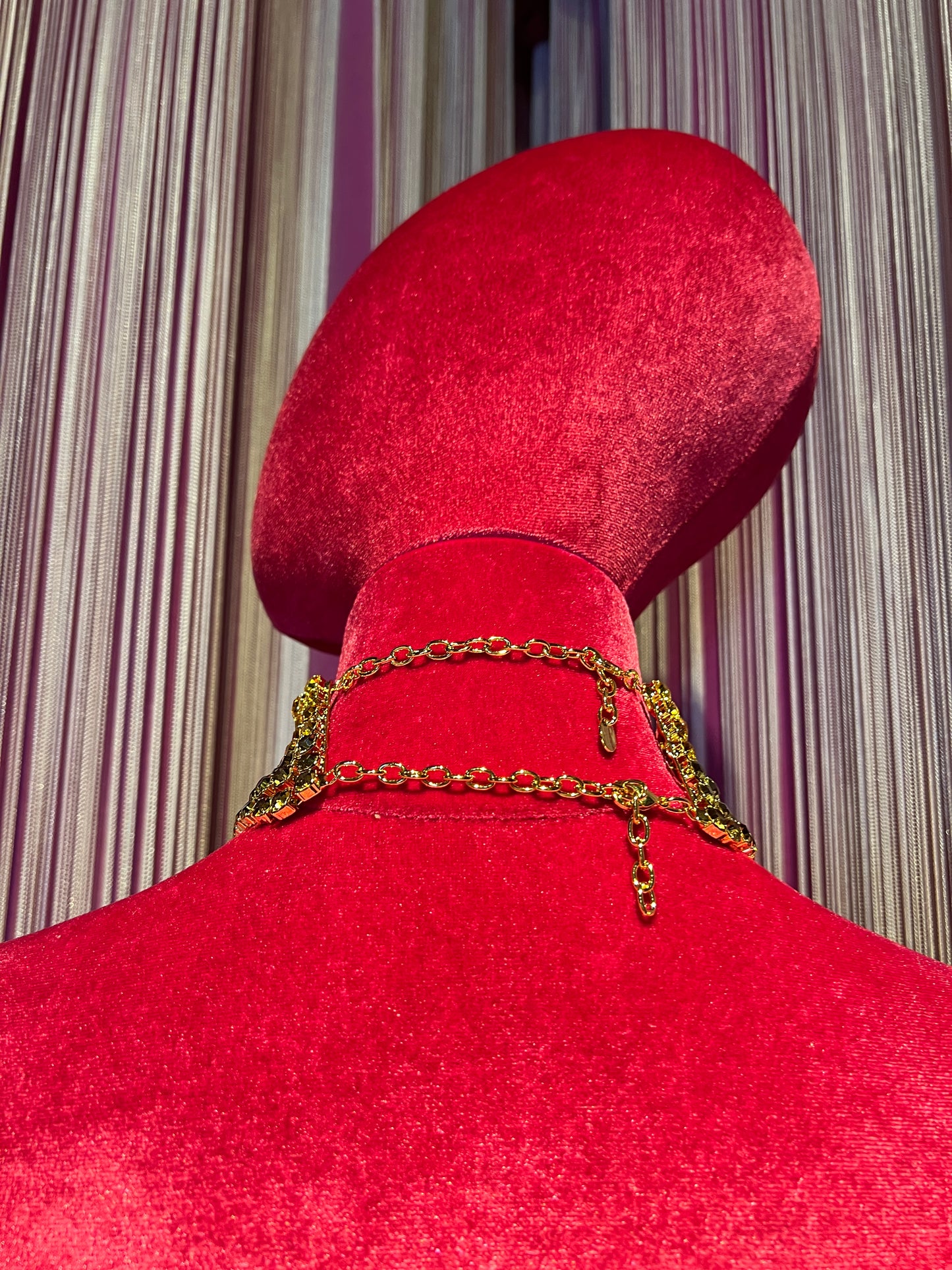 Choker cristalli 7 fili giallo e topazio