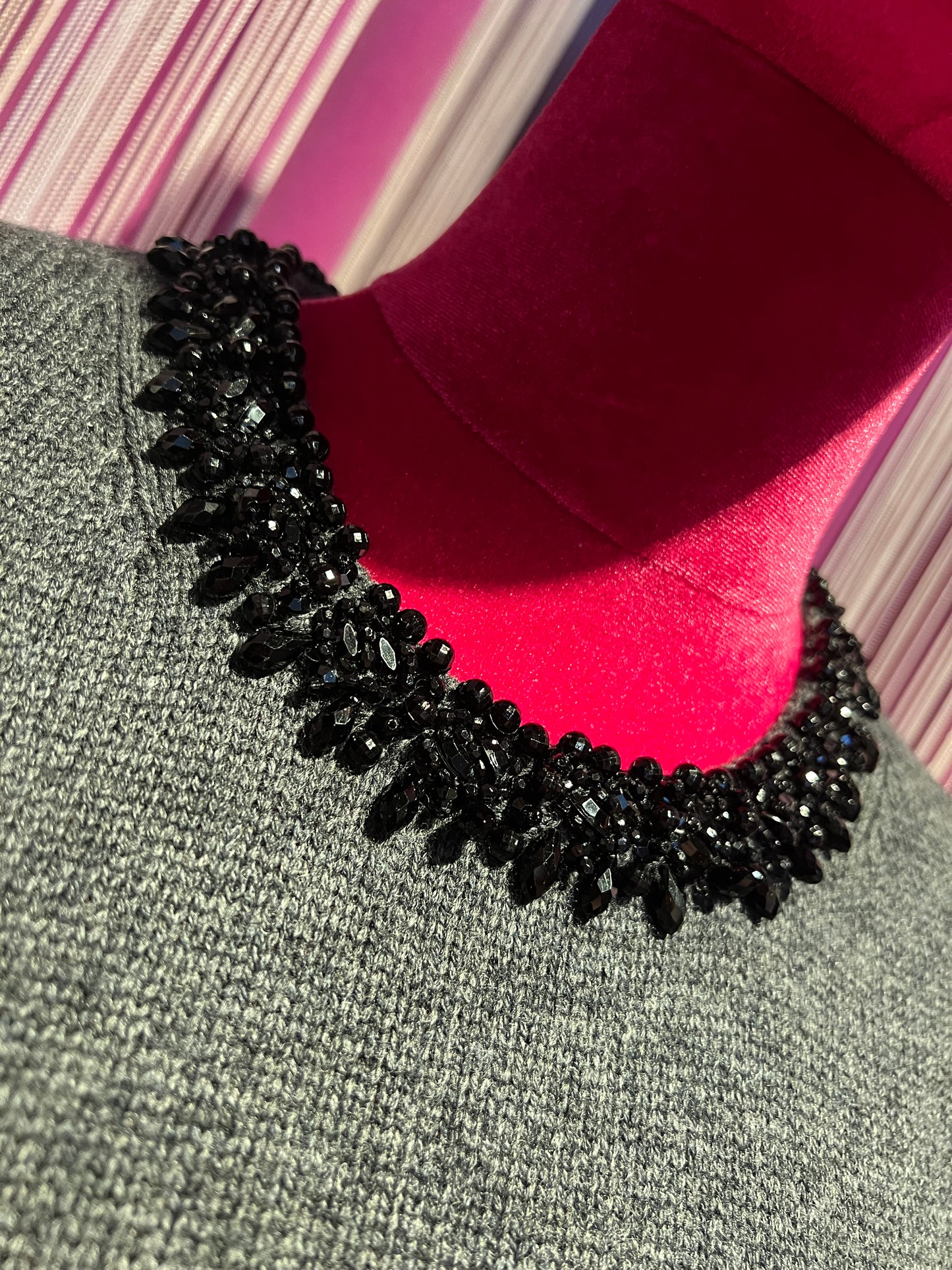 Semicouture maglia in misto cashmere ricamato di perline, manica lunga con scollo rotondo