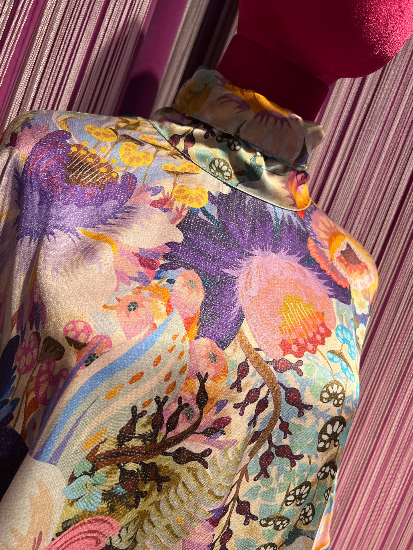 Bazar deluxe blusa misto sera fantasia floreale con coulisse su orlo  e maniche ampie