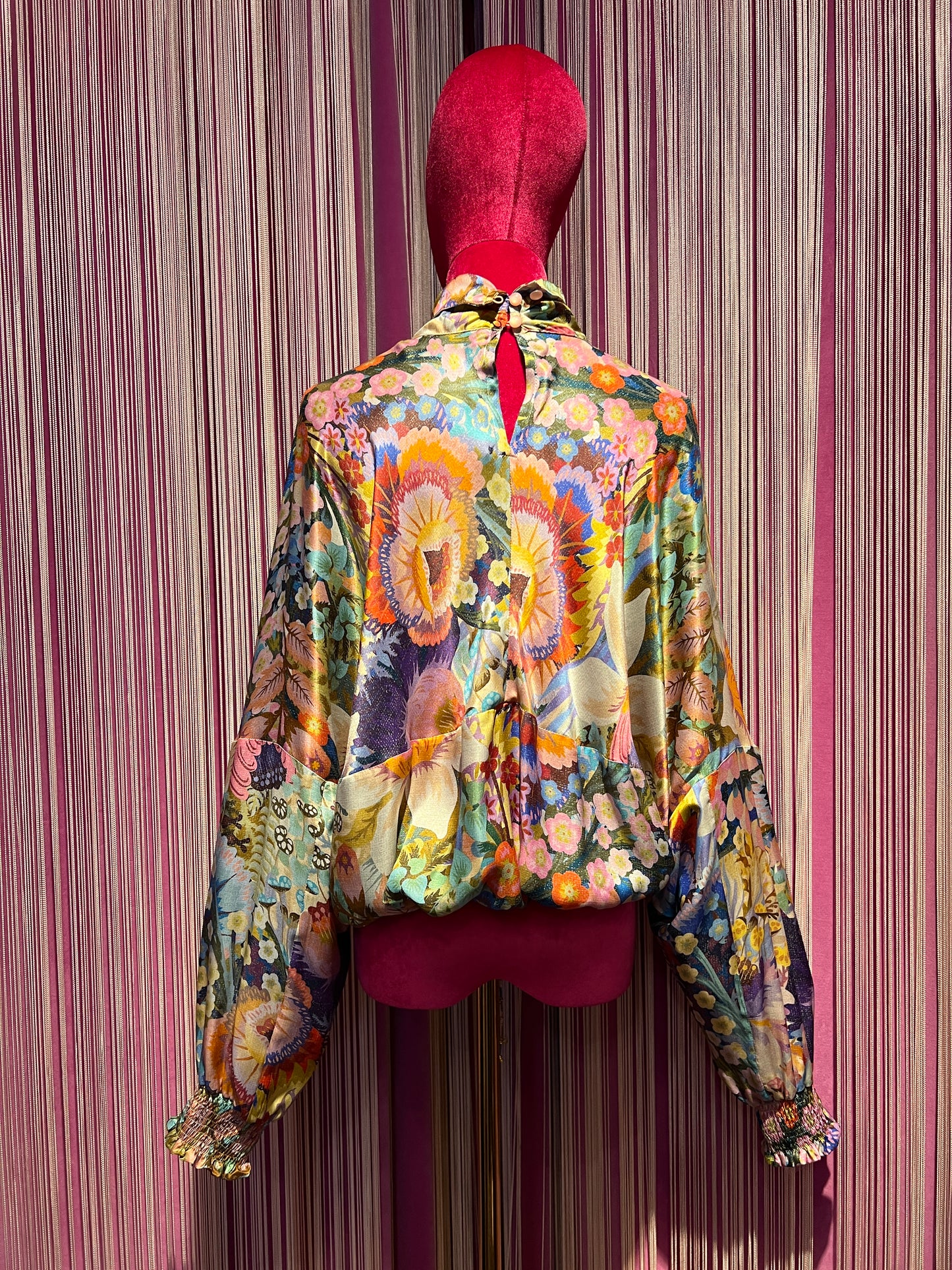 Bazar deluxe blusa misto sera fantasia floreale con coulisse su orlo  e maniche ampie
