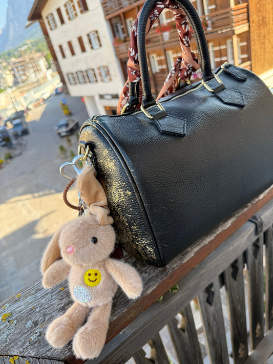 ABpink🩷 bauletto  pelle colore nero dipinto a mano