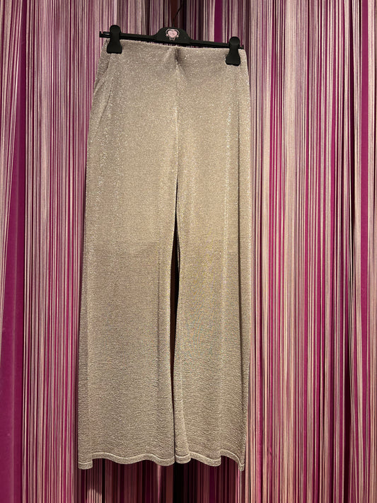 Erendira pantalone in maglia lurex argento