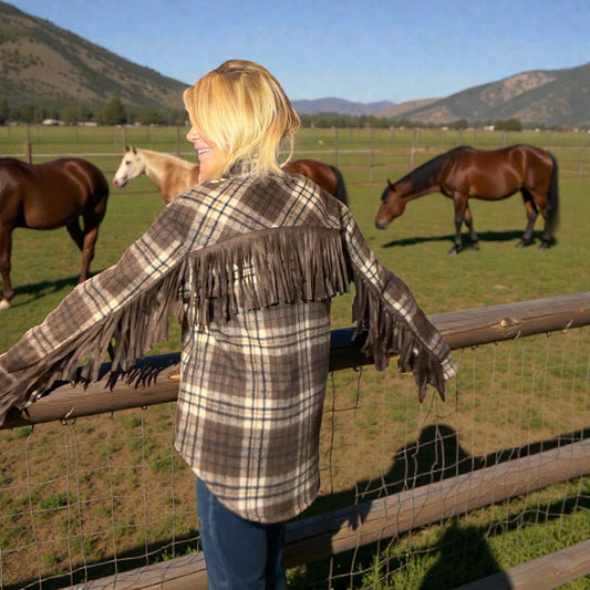 The room camicia giacca con frange