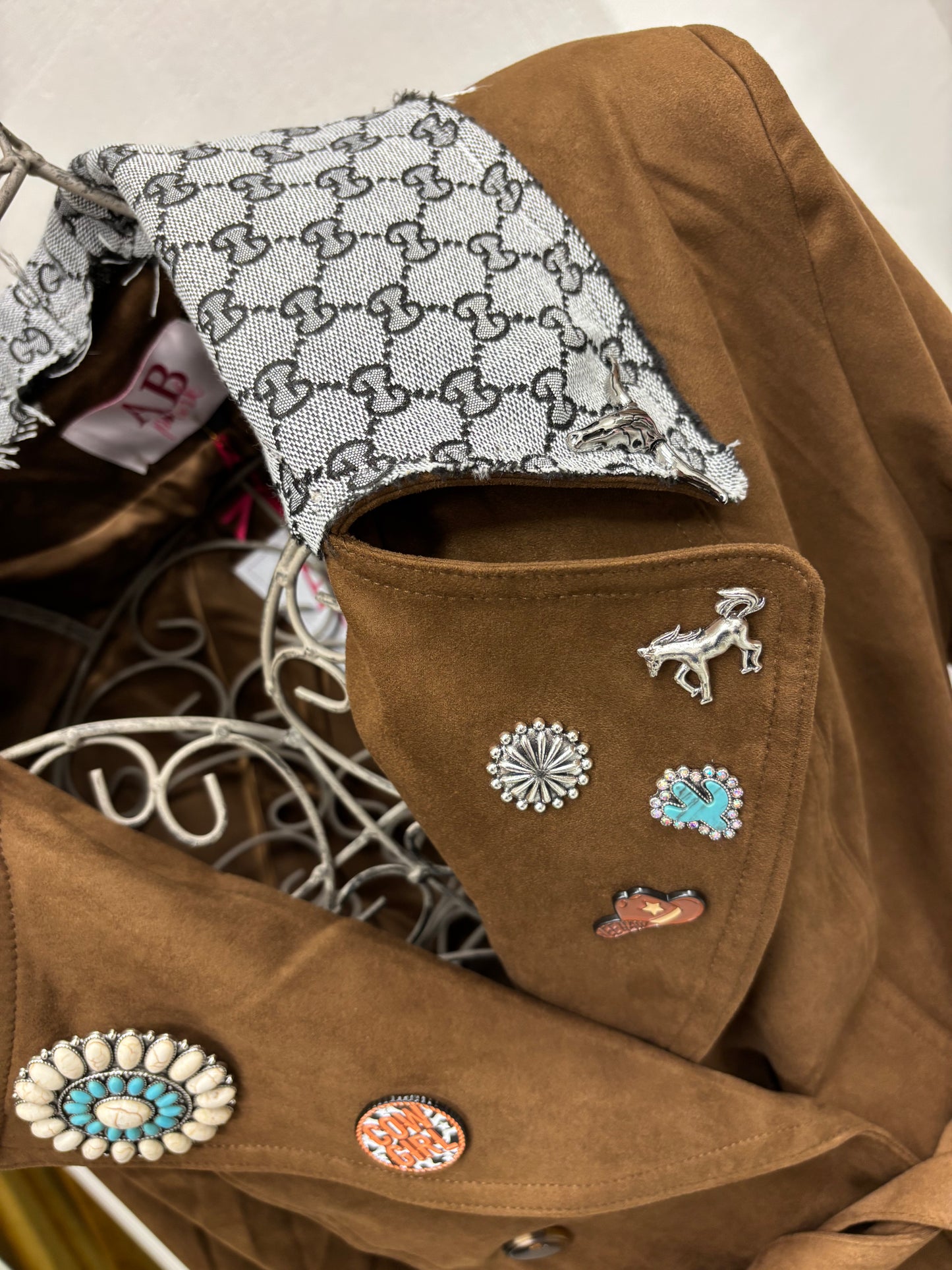 ABpink🩷 trench ecosuede (LA RENNINA) colore tabacco mis M vestibilità 42/46