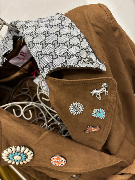 ABpink🩷 trench ecosuede (LA RENNINA) colore tabacco mis M vestibilità 42/46