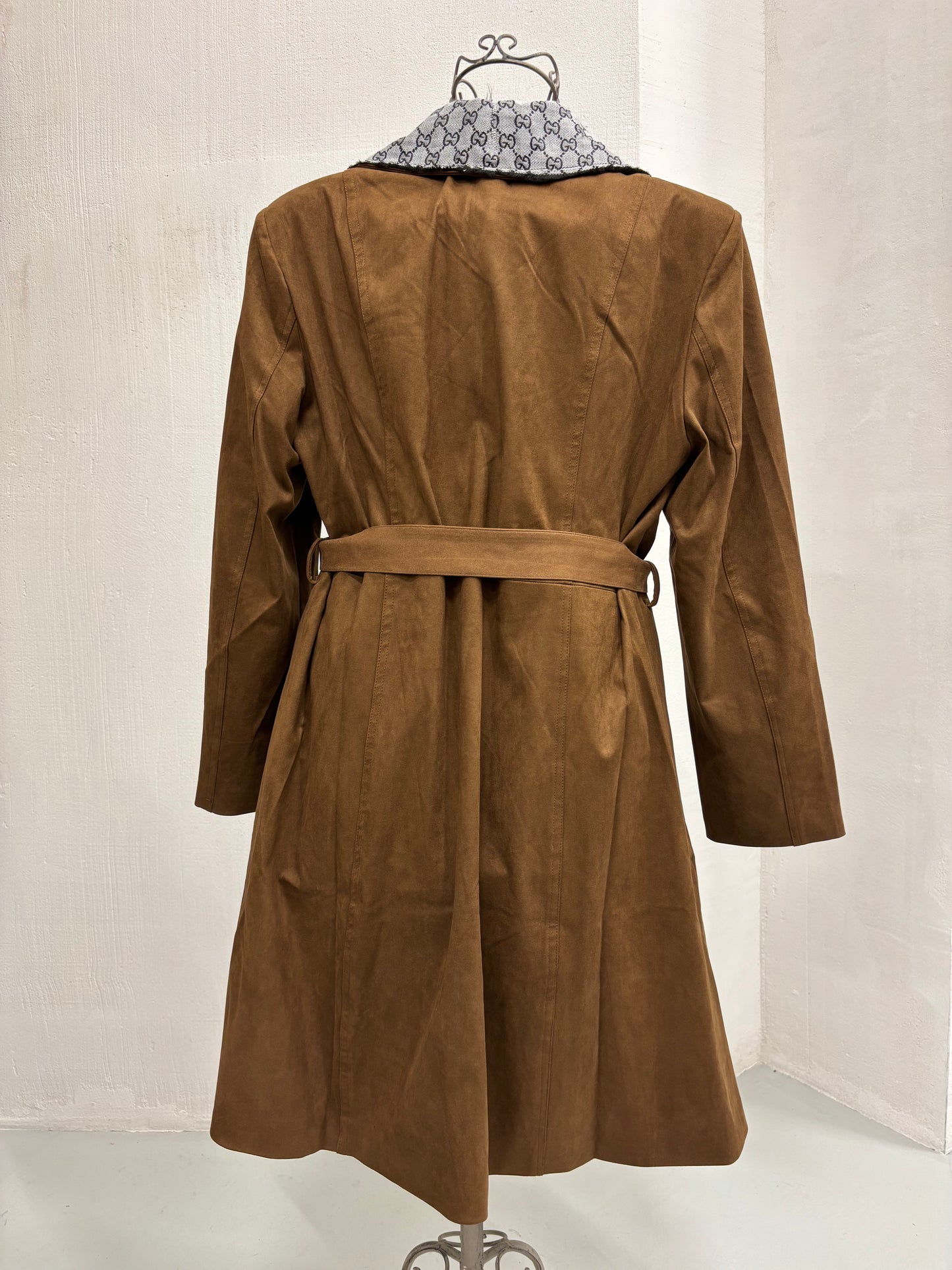 ABpink🩷 trench ecosuede (LA RENNINA) colore tabacco mis M vestibilità 42/46