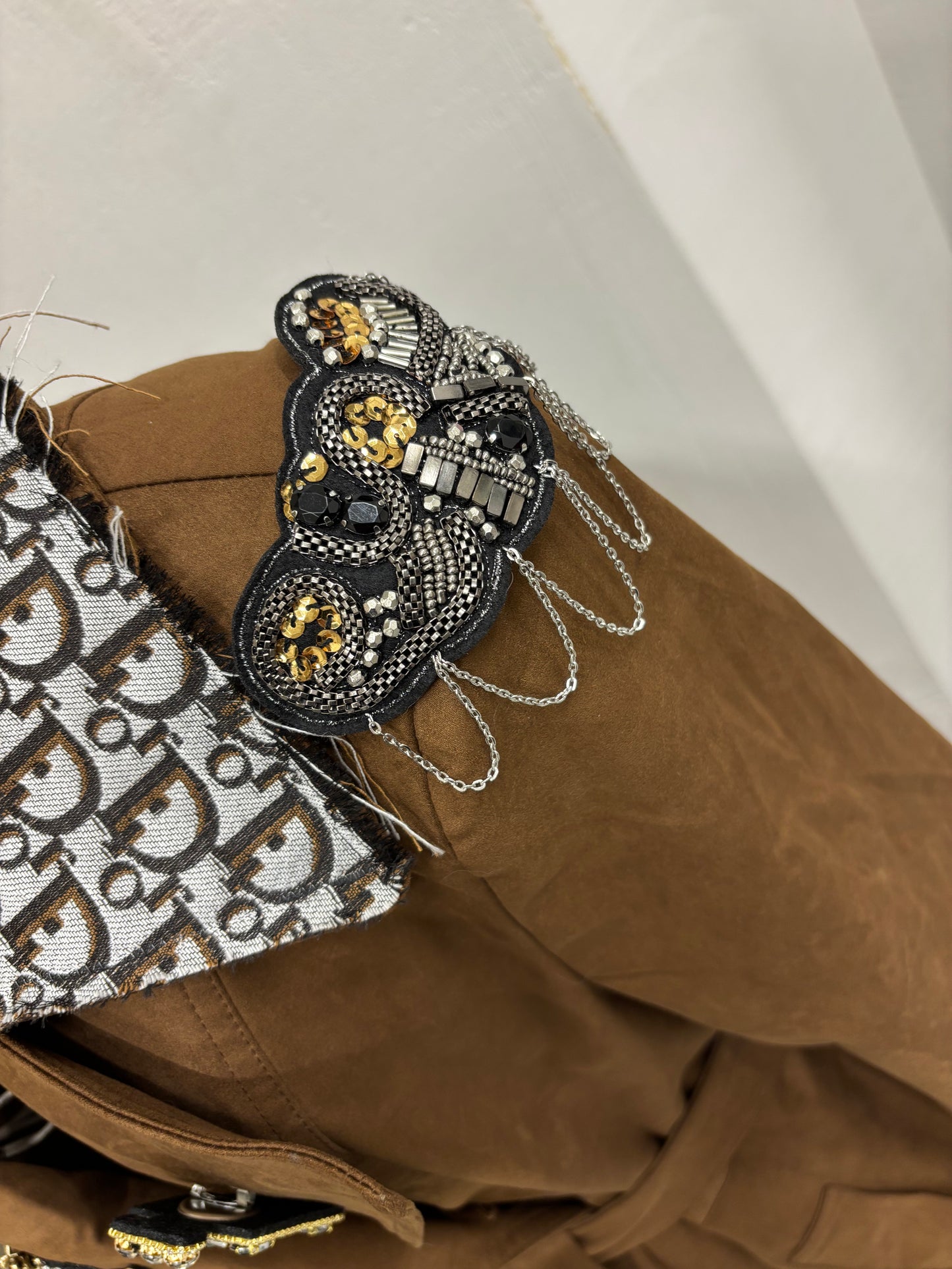 ABpink🩷 trench ecosuede (LA RENNINA) colore tabacco mis L vestibilità 44/48