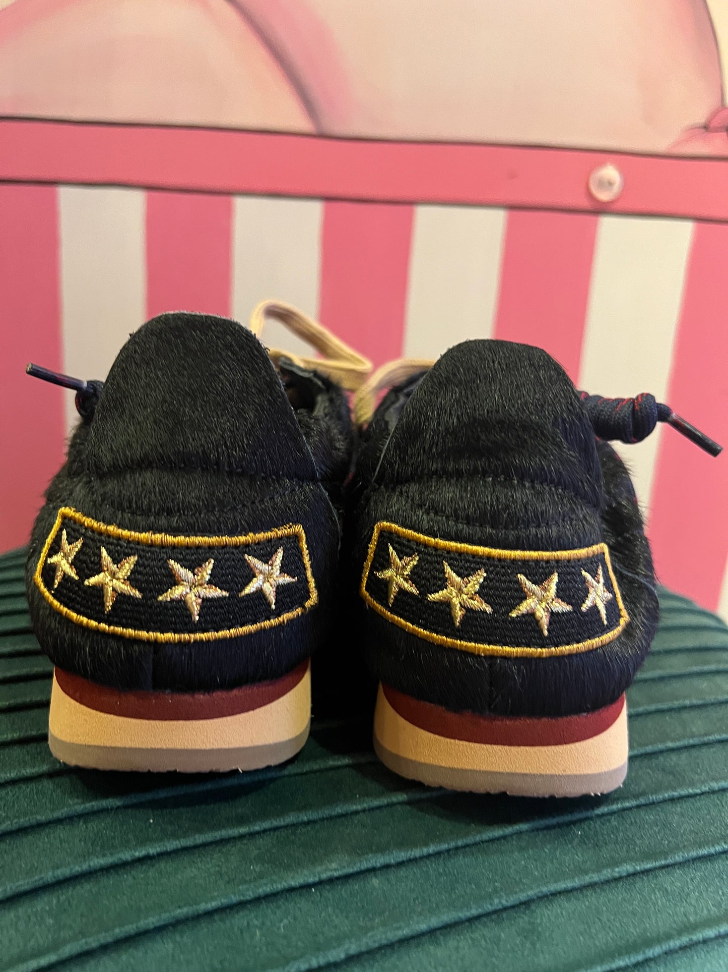 Nan-Ku sneaker cavallino nero con decorazioni cristalli