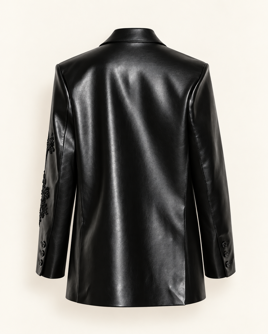 Isabelle Blanche Paris giacca similpelle con ricami in perline