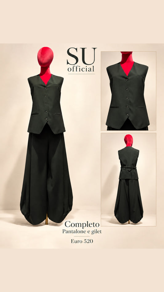 SU official completo gilet e pantalone baloon doppia piega