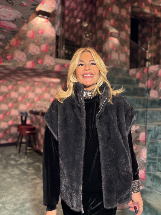 The room gilet eco visone grigio scuro