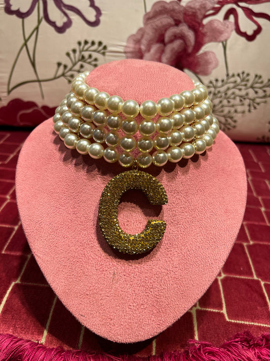 Collana choker perle C oro